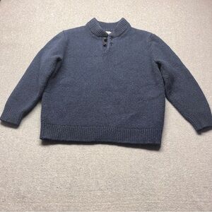 Vintage L.L Bean 100% Lambs Wool Popover Sweater Blue Women’s XL-Actual M - PL